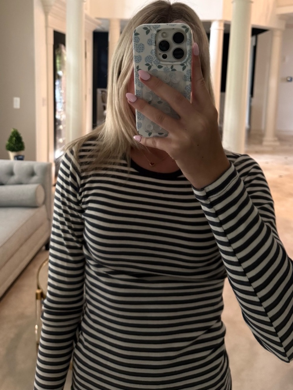 brandy navy and white strip long sleeve